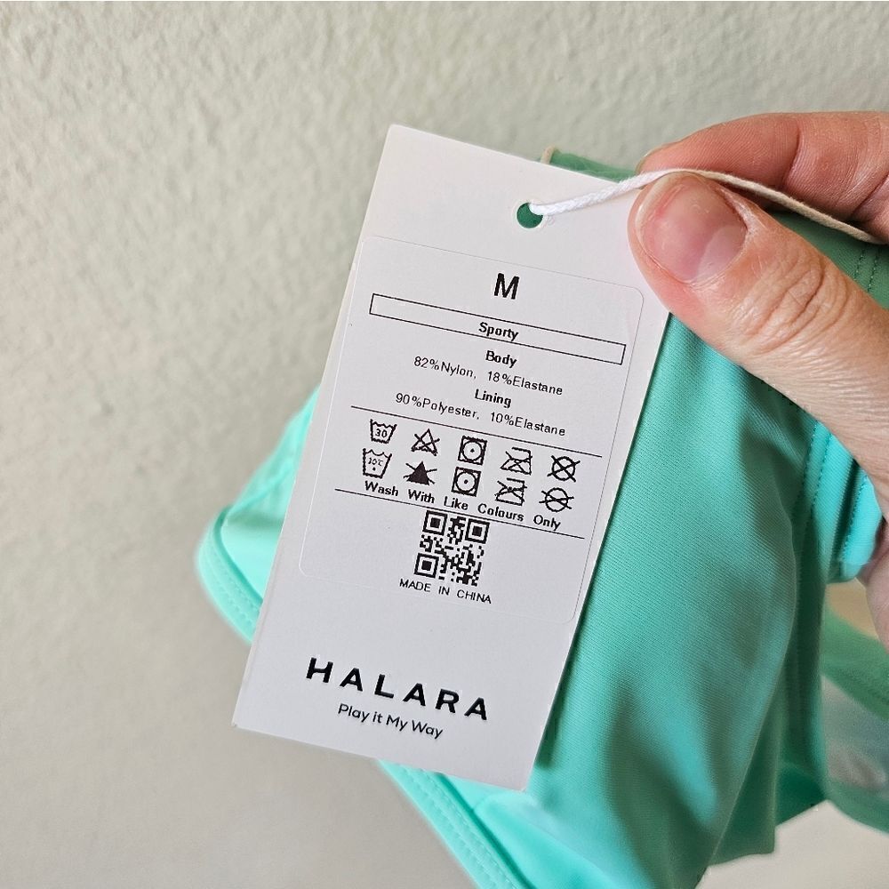 NWT Halara Sea Green Workout Bra Medium - Picture 4 of 7
